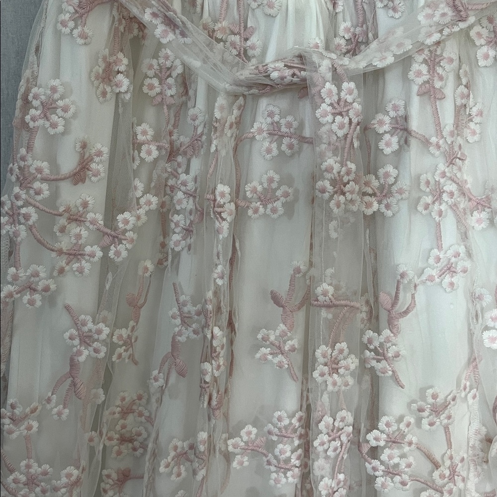Baltic Born Cherry Blood embroidered belted Cream Maxi Dress - Picture 6 of 8